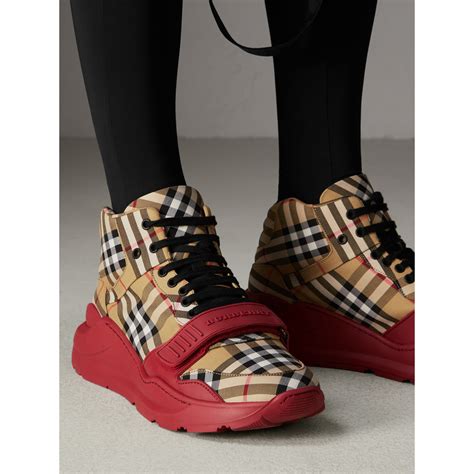 burberry sneaker high top|Burberry vintage check sneakers.